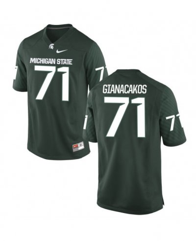 Men's Chase Gianacakos Michigan State Spartans #71 Nike NCAA Green Authentic College Stitched Football Jersey ER50I74RB
